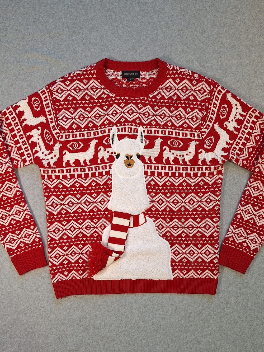 Blizzard Bay Llama Ugly Christmas Sweater Size L